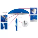 Sombrilla Spinit 2 Mts – Azul - Imagen 4